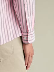 Charles Tyrwhitt Pink Stripe Button-Down Stretch Washed Oxford Shirt - Image 3 of 5