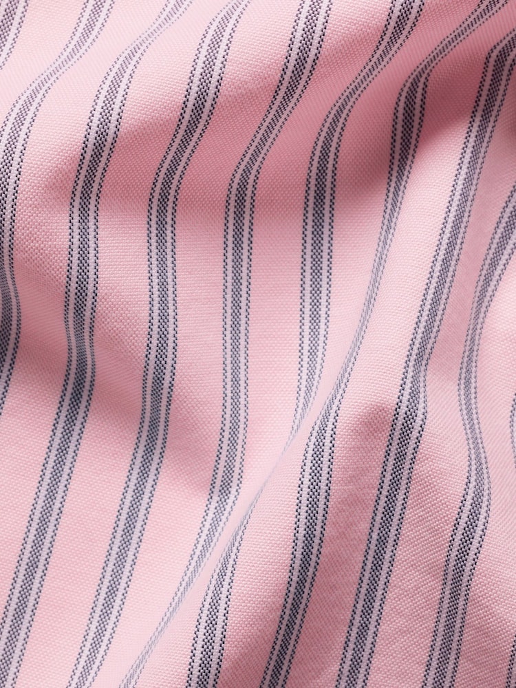 Charles Tyrwhitt Pink Stripe Button-Down Stretch Washed Oxford Shirt - Image 5 of 5 Charles Tyrwhitt Pink Stripe Button-Down Stretch Washed Oxford Shirt - Image 5 of 5