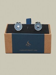 Charles Tyrwhitt Blue Enamel Cufflink - Image 2 of 2
