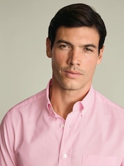 Charles Tyrwhitt Pink Stripe Stretch Washed Poplin Shirt - Image 2 of 5
