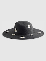 River Island Black Daisy Print Floppy Hat - Image 2 of 4