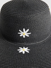 River Island Black Daisy Print Floppy Hat - Image 4 of 4