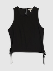 River Island Black Petite Linen Blend Tank Top - Image 1 of 1