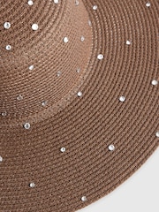 River Island Brown Embellished Oversized Floppy Hat - Image 3 of 3