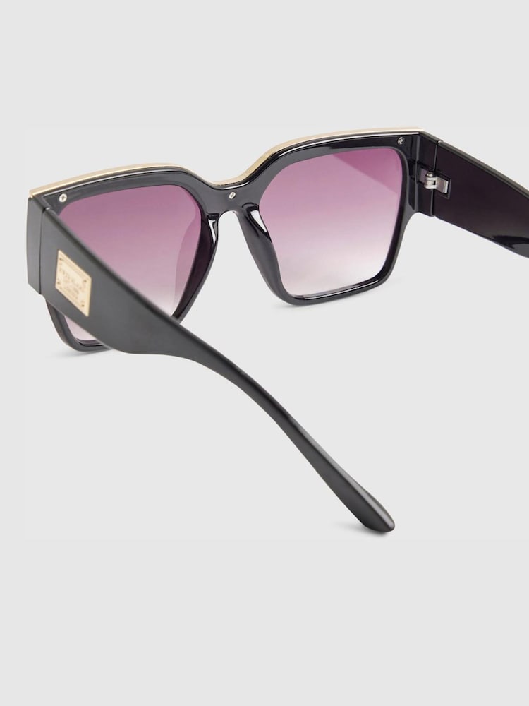 River Island Black Oversized Visor Sunglasses - Image 2 of 4