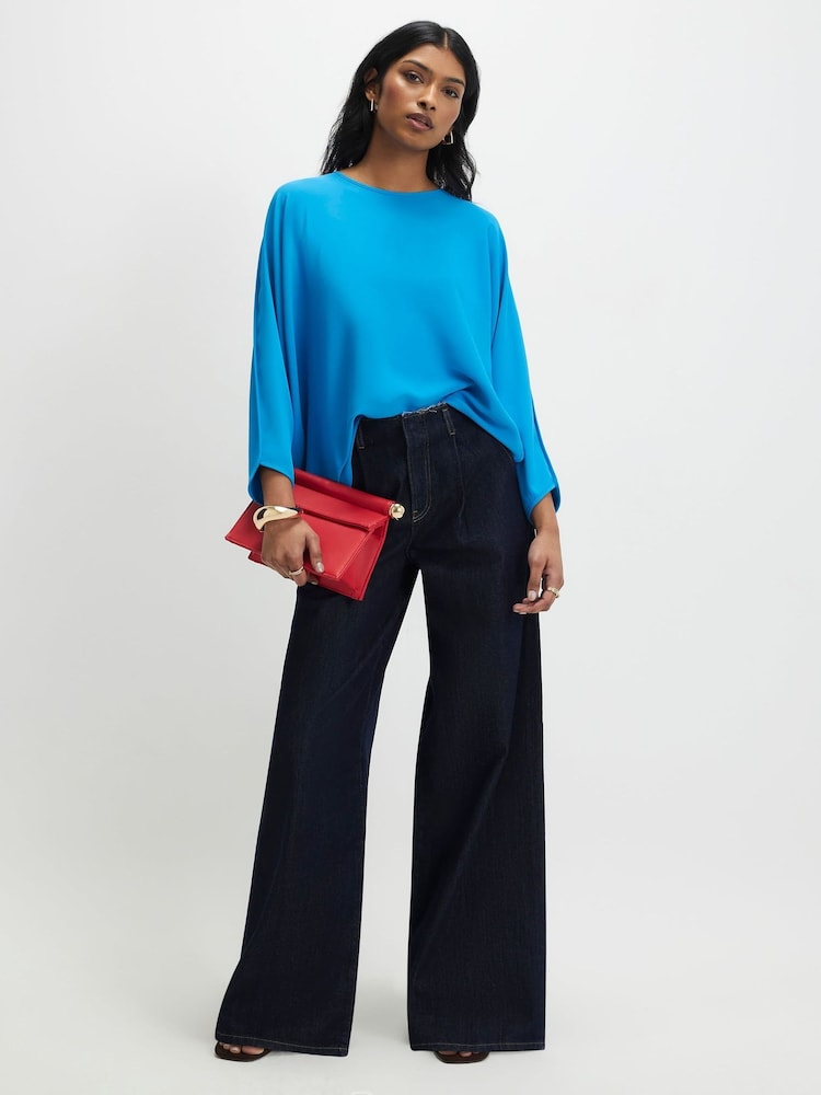 River Island Blue Long Sleeve Batwing T-Shirt - Image 2 of 4 River Island Blue Long Sleeve Batwing T-Shirt - Image 2 of 4