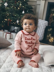 Pink Santa Knitted Baby Jumper and Leggings Set (0mths-2yrs) - Image 1 of 11