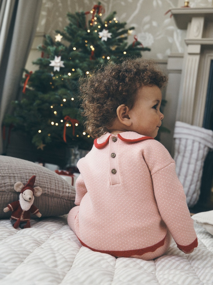 Pink Santa Knitted Baby Jumper and Leggings Set (0mths-2yrs) - Image 2 of 11