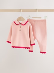 Pink Santa Knitted Baby Jumper and Leggings Set (0mths-2yrs) - Image 5 of 11