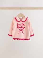 Pink Santa Knitted Baby Jumper and Leggings Set (0mths-2yrs) - Image 6 of 11