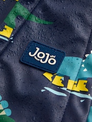 JoJo Maman Bébé Navy Dinosaur Waterproof Fleece Lined All-In-One Puddlesuit - Image 5 of 5