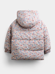 JoJo Maman Bébé Light Blue Gingham Reversible Puffer Coat - Image 5 of 9