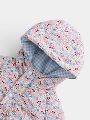 JoJo Maman Bébé Light Blue Gingham Reversible Puffer Coat - Image 7 of 9