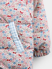 JoJo Maman Bébé Light Blue Gingham Reversible Puffer Coat - Image 9 of 9