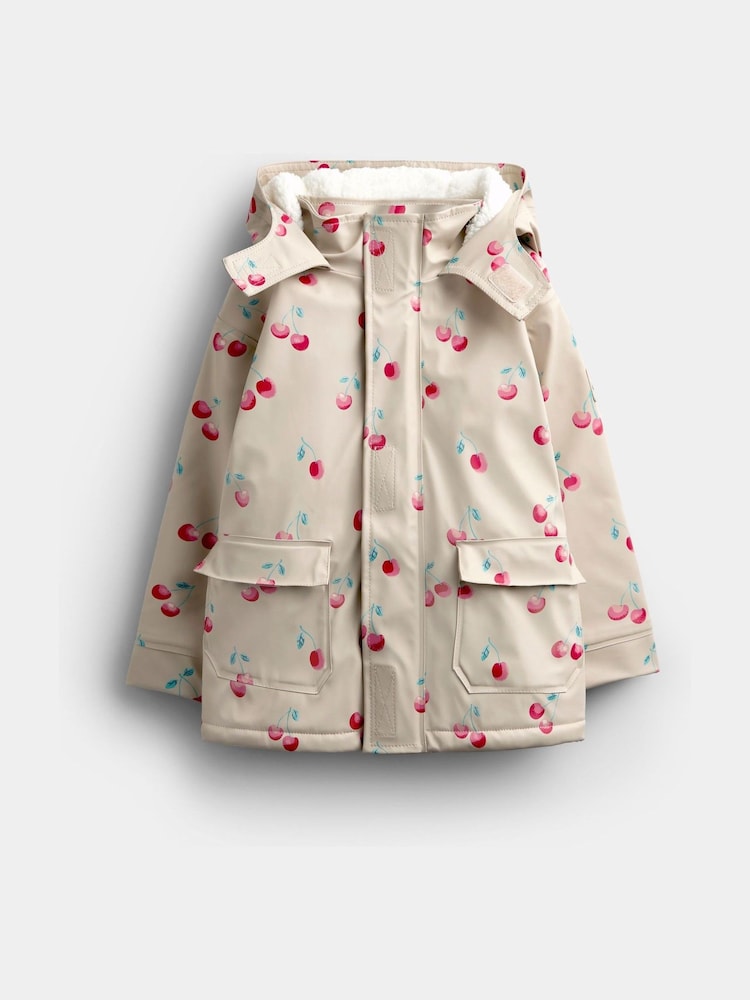 JoJo Maman Bébé Stone Cherry Waterproof Cosy Lined Fisherman Jacket - Image 2 of 6 JoJo Maman Bébé Stone Cherry Waterproof Cosy Lined Fisherman Jacket - Image 2 of 6
