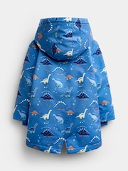 JoJo Maman Bébé Denim Blue Dinosaur Dino Print Cosy Lined Parka - Image 2 of 5