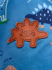 JoJo Maman Bébé Denim Blue Dinosaur Dino Print Cosy Lined Parka - Image 5 of 5