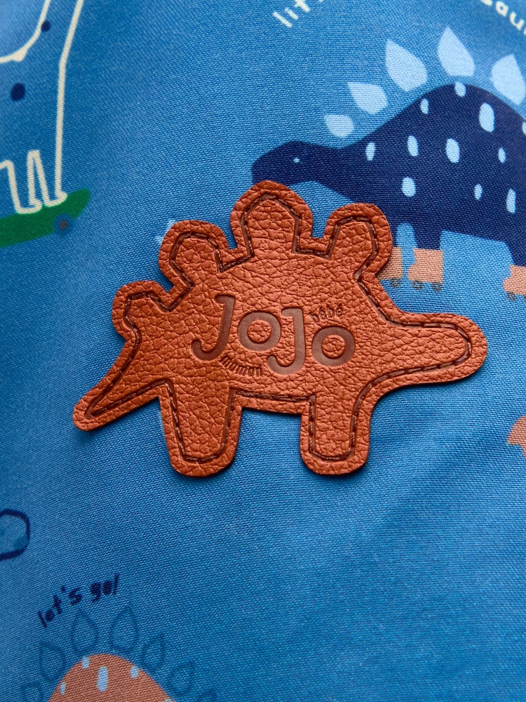 JoJo Maman Bébé Denim Blue Dinosaur Dino Print Cosy Lined Parka - Image 5 of 5