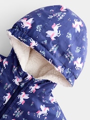 JoJo Maman Bébé Navy Unicorn Reversible Jacket - Image 5 of 8