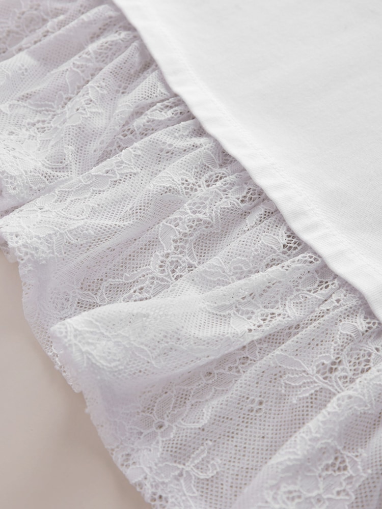 White Lace 2-In-1 T-Shirt Dress (3-16yrs) - Image 7 of 7