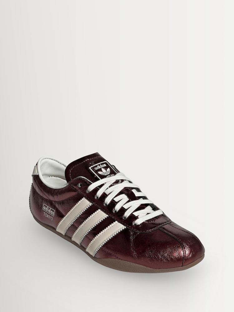 adidas Originals Maroon Red/White Tokyo Trainers - Image 2 of 10