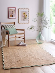 Origin Rugs Green Edge Jute Scalloped Rug - Image 1 of 5