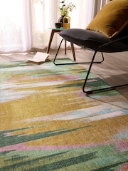 Origin Rugs Green or Ochre Washable Sedona Rug - Image 2 of 5