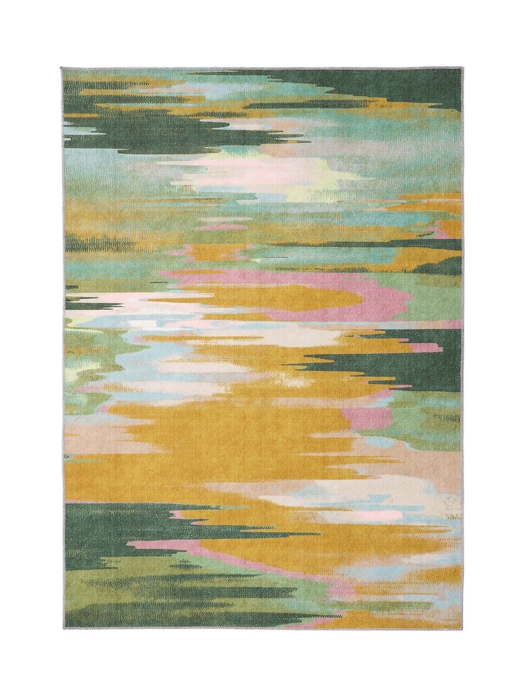 Origin Rugs Green or Ochre Washable Sedona Rug - Image 5 of 5 Origin Rugs Green or Ochre Washable Sedona Rug - Image 5 of 5