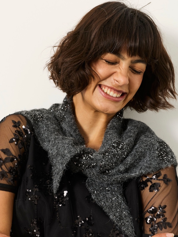 FatFace Floral Sequin Triangle Scarf - Slika 1 iz 5
