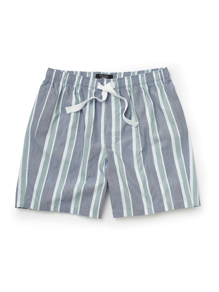 شورت بيجامة قطن مخطط من Savile Row Company - صورة 1 من 2