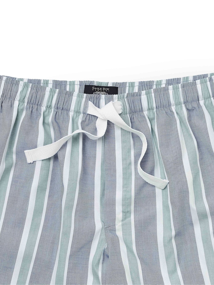 شورت بيجامة قطن مخطط من Savile Row Company - صورة 2 من 2