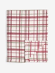 Red Cosy Check Fleece Throw - Image 2 of 3