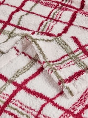 Red Cosy Check Fleece Throw - Image 3 of 3