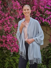 Blau - Pure Collection Pashmina Scarf - Bild 1 von 3