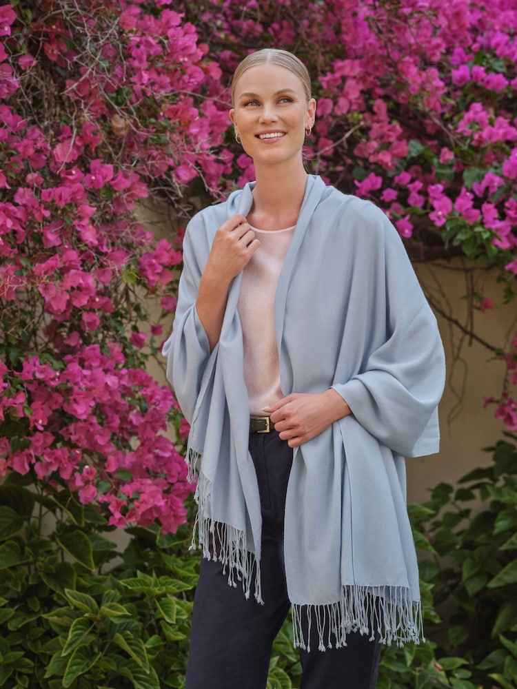 Blau - Pure Collection Pashmina Scarf - Bild 1 von 3