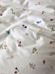 White Floral Brushed 100% Cotton Reversibile Duvet Cover and Pillowcase Set - Image 4 of 6