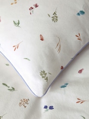 White Floral Brushed 100% Cotton Reversibile Duvet Cover and Pillowcase Set - Image 5 of 6