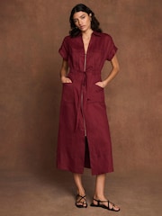 Mint Velvet Linen Midi Shirt Dress - Изображение 1 8