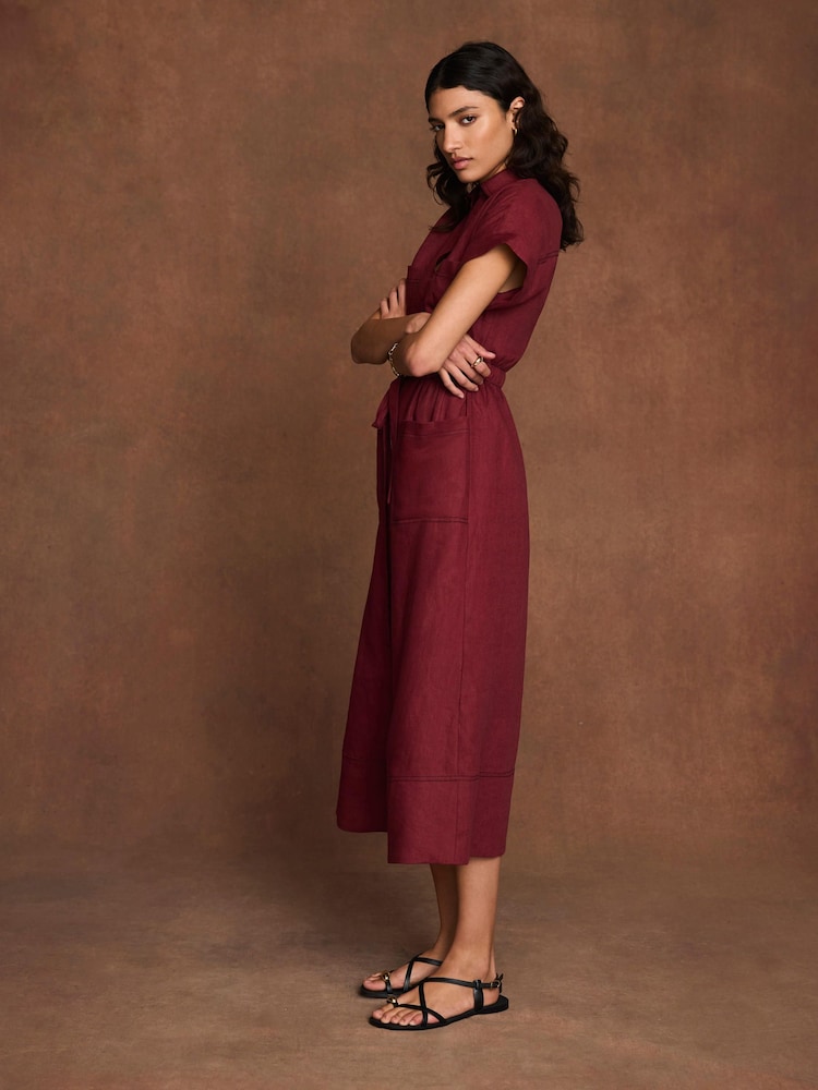 Mint Velvet Linen Midi Shirt Dress - Изображение 2 8