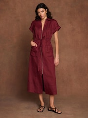 Mint Velvet Linen Midi Shirt Dress - Изображение 4 8