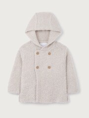 The White Company Grey Cosy Boucle Hooded Cardigan - Image 1 of 1
