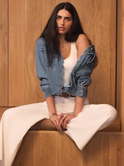 Mint Velvet White Ankle Wide Leg Jeans - Image 2 of 6