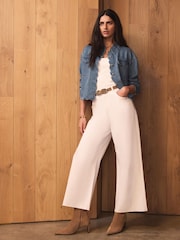 Mint Velvet White Ankle Wide Leg Jeans - Image 3 of 6