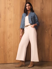 Mint Velvet White Ankle Wide Leg Jeans - Image 4 of 6
