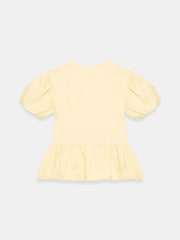 Mint Velvet Yellow Linen Peplum Top - Image 8 of 8