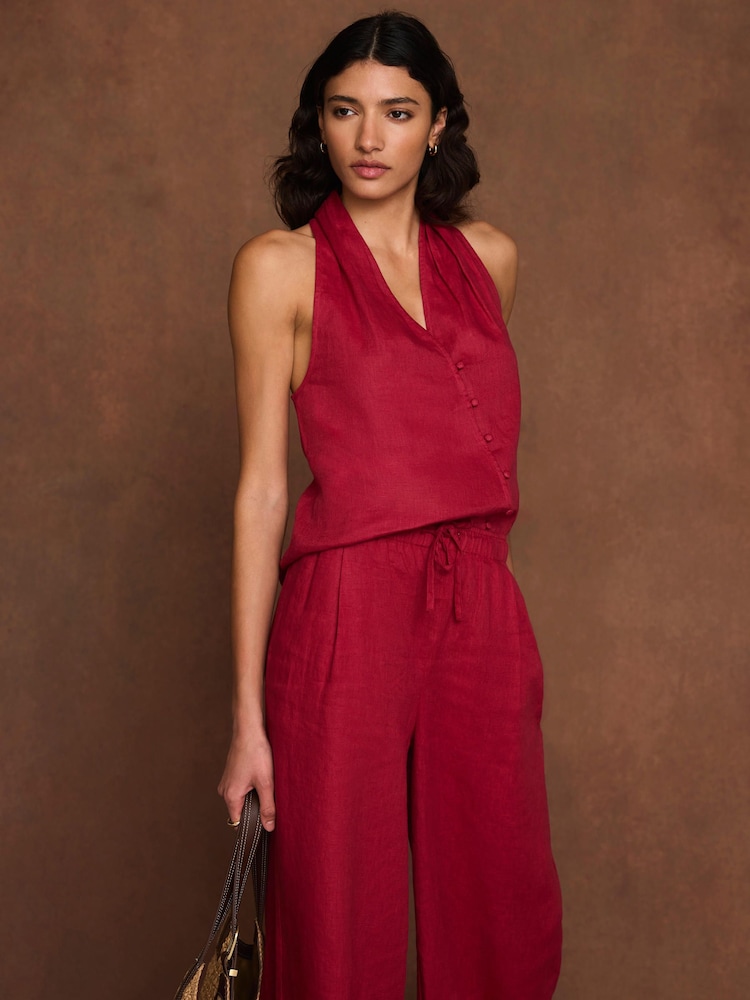 Mint Velvet Linen Halter T-Shirt - Bild 2 von 8