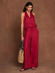 Mint Velvet Linen Halter T-Shirt - Bild 4 von 8