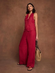 Mint Velvet Linen Halter T-Shirt - Bild 6 von 8