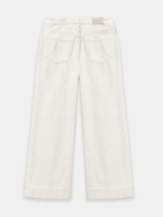 Mint Velvet Cream Diamond Textured Refined Wide Jeans - Image 7 of 7