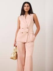 Mint Velvet Pink Tailored Longline Waistcoat - Image 5 of 7